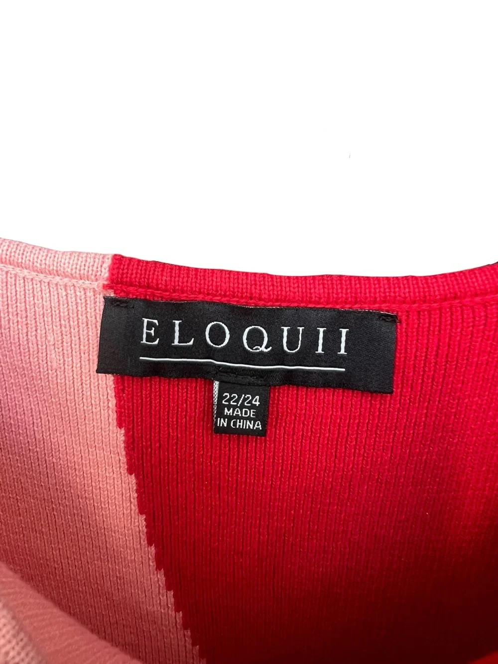 Eloquii Colorblock Knitted Pink and Red Tank Midi Dress Size 22/24 - Picture 4 of 5